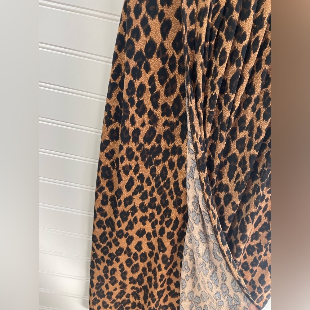 Charter Club Brown Sleeveless Cheetah Print V-neck Dress Petite Small Women’s - Picture 4 of 8